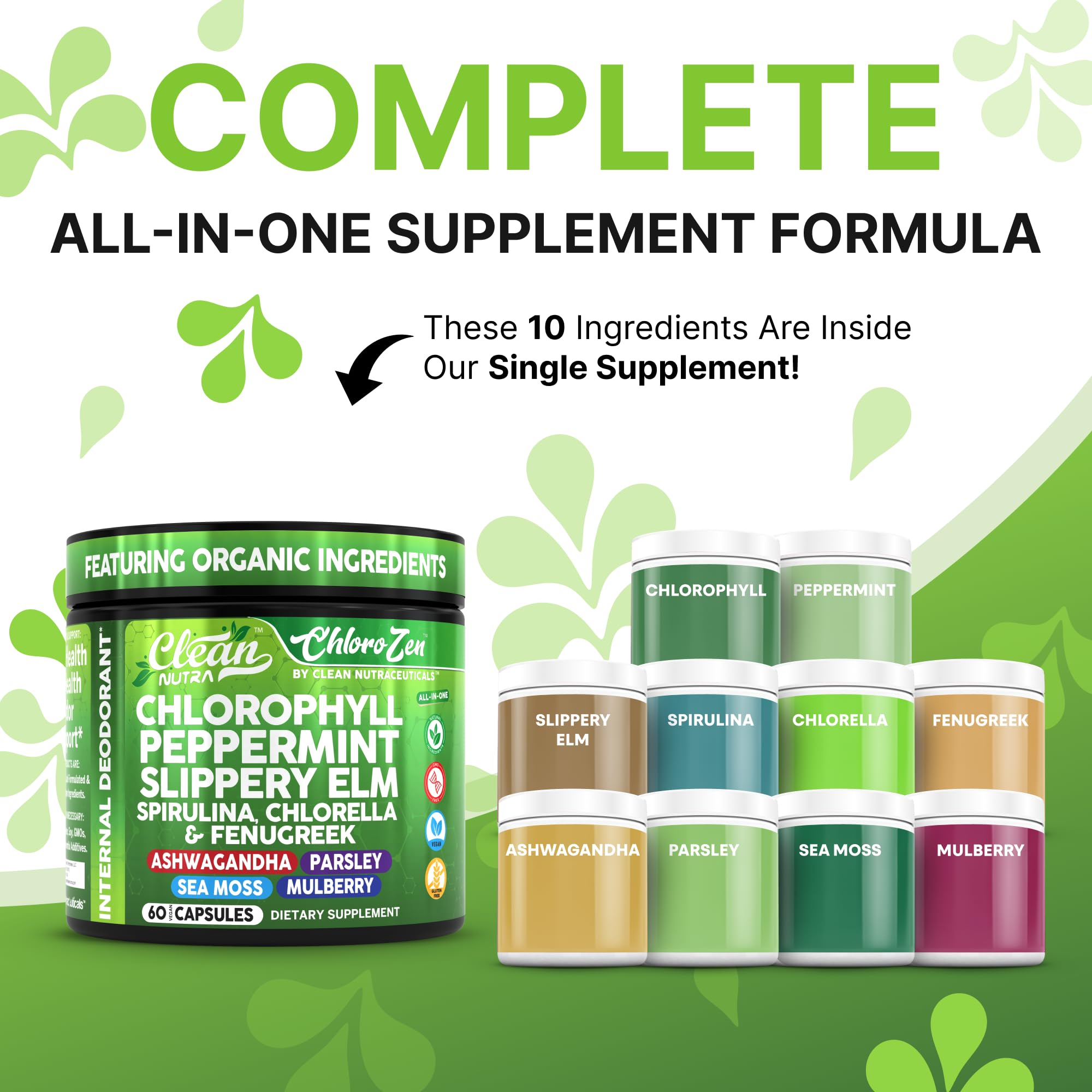 Clean Nutra sea moss and greens vegan capsules