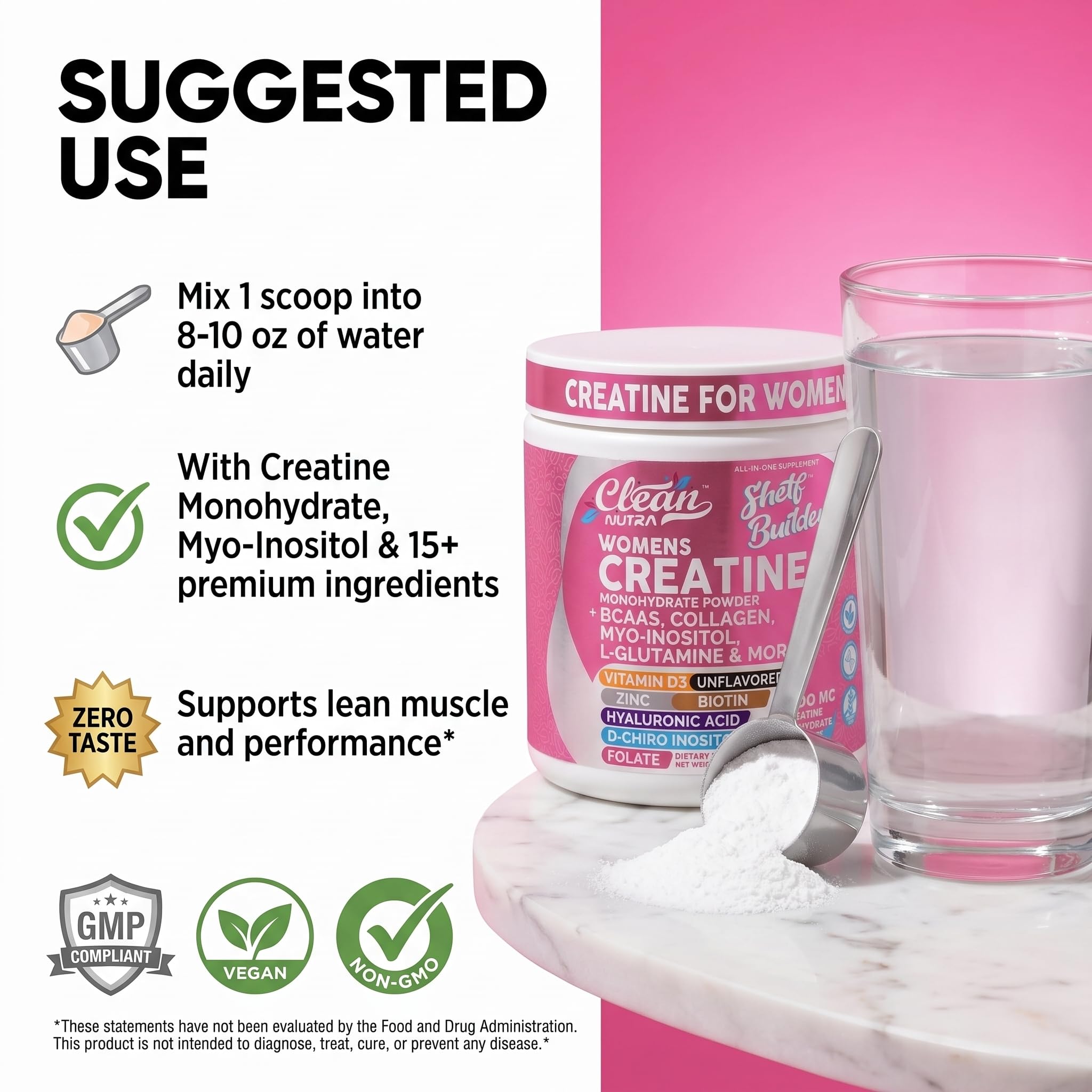 Clean Nutraceuticals scoop beside ruler showing compact 30-serving size