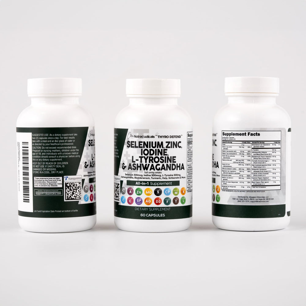 Turmeric and ashwagandha capsules included in ThyroDefend