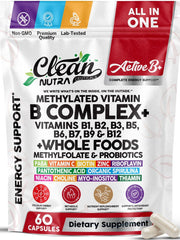 Clean Nutraceuticals bottle front view showing Active B+ label and benefits