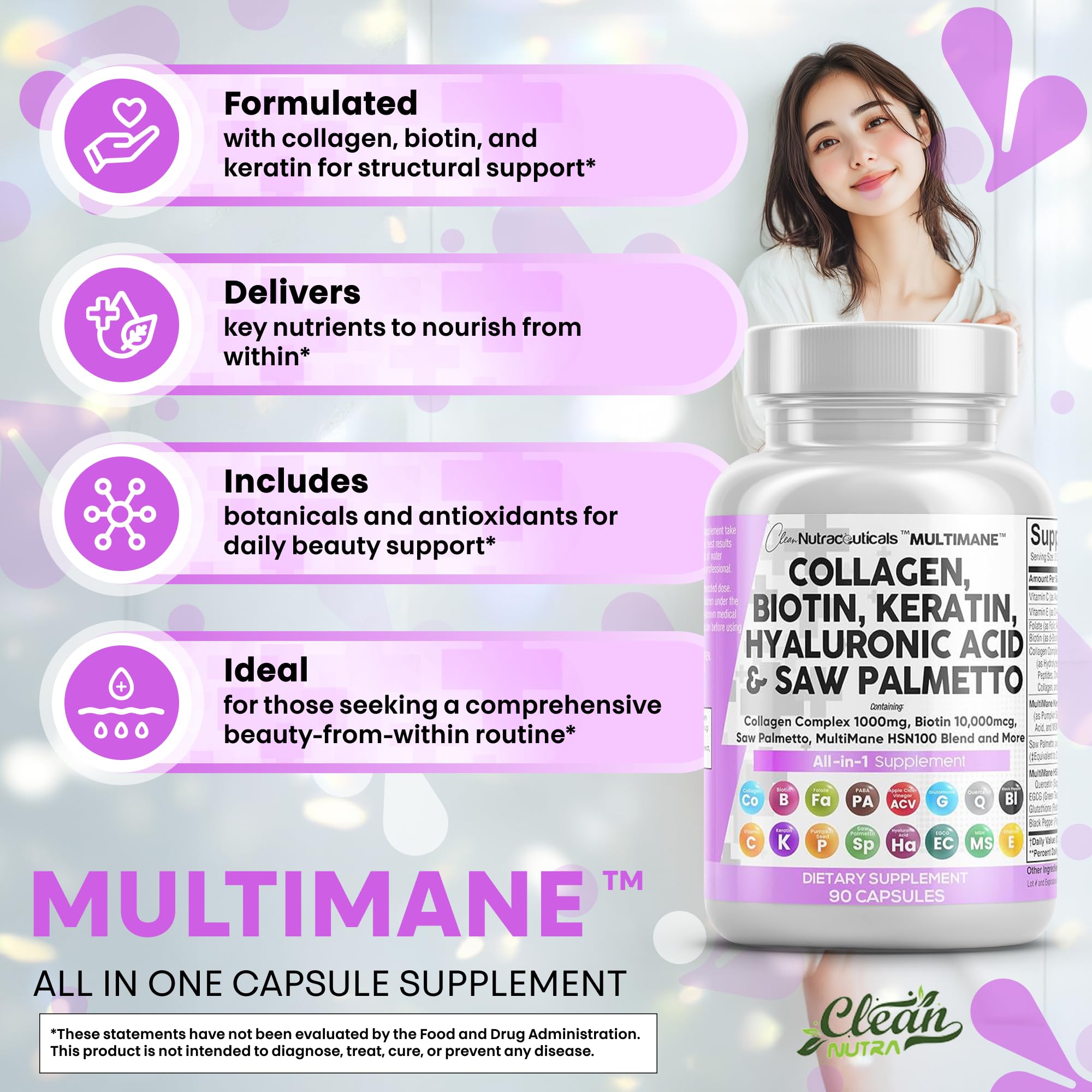 Saw palmetto, pumpkin seed and MSM ingredients