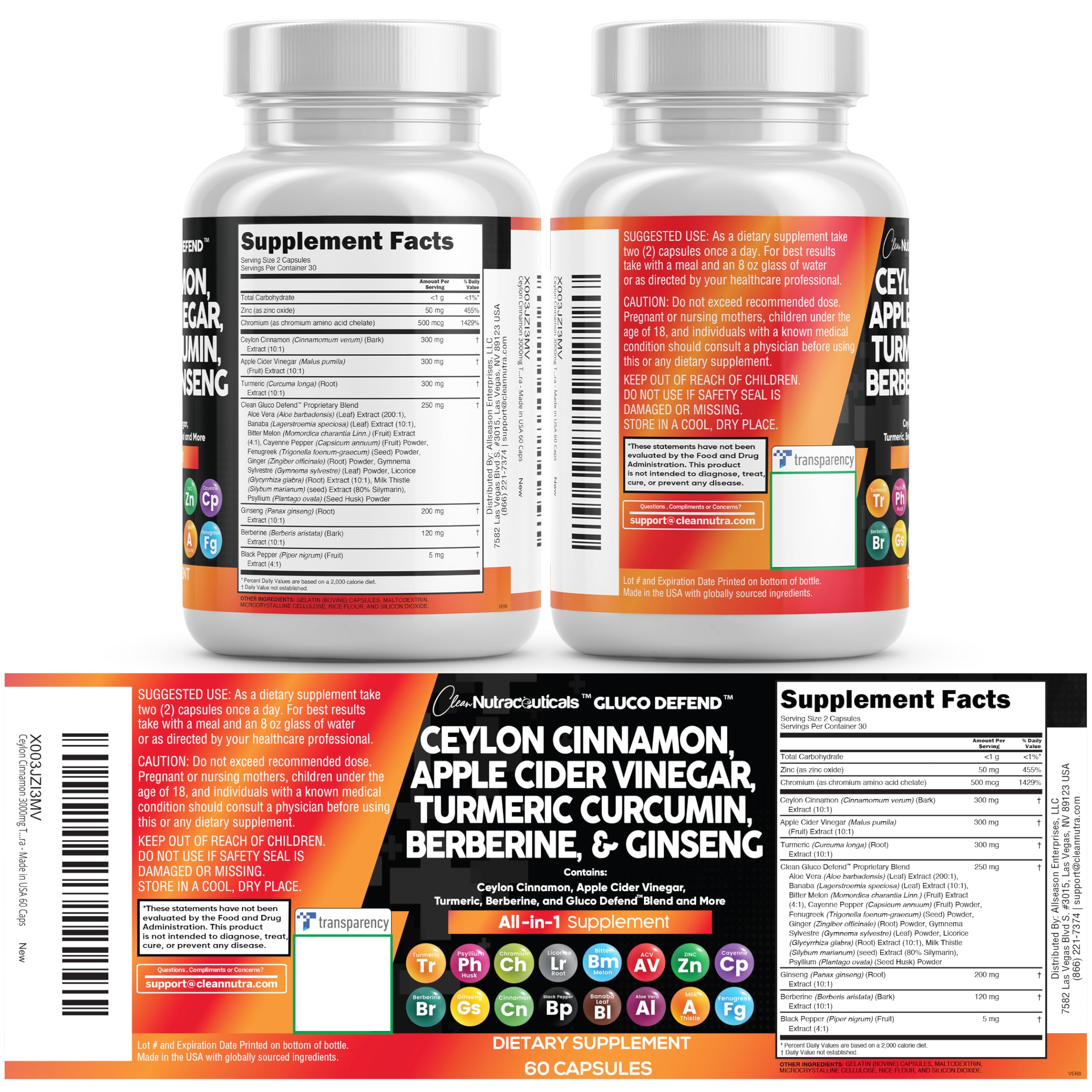 Clean Nutraceuticals caja y folleto con instrucciones para un uso seguro y claro