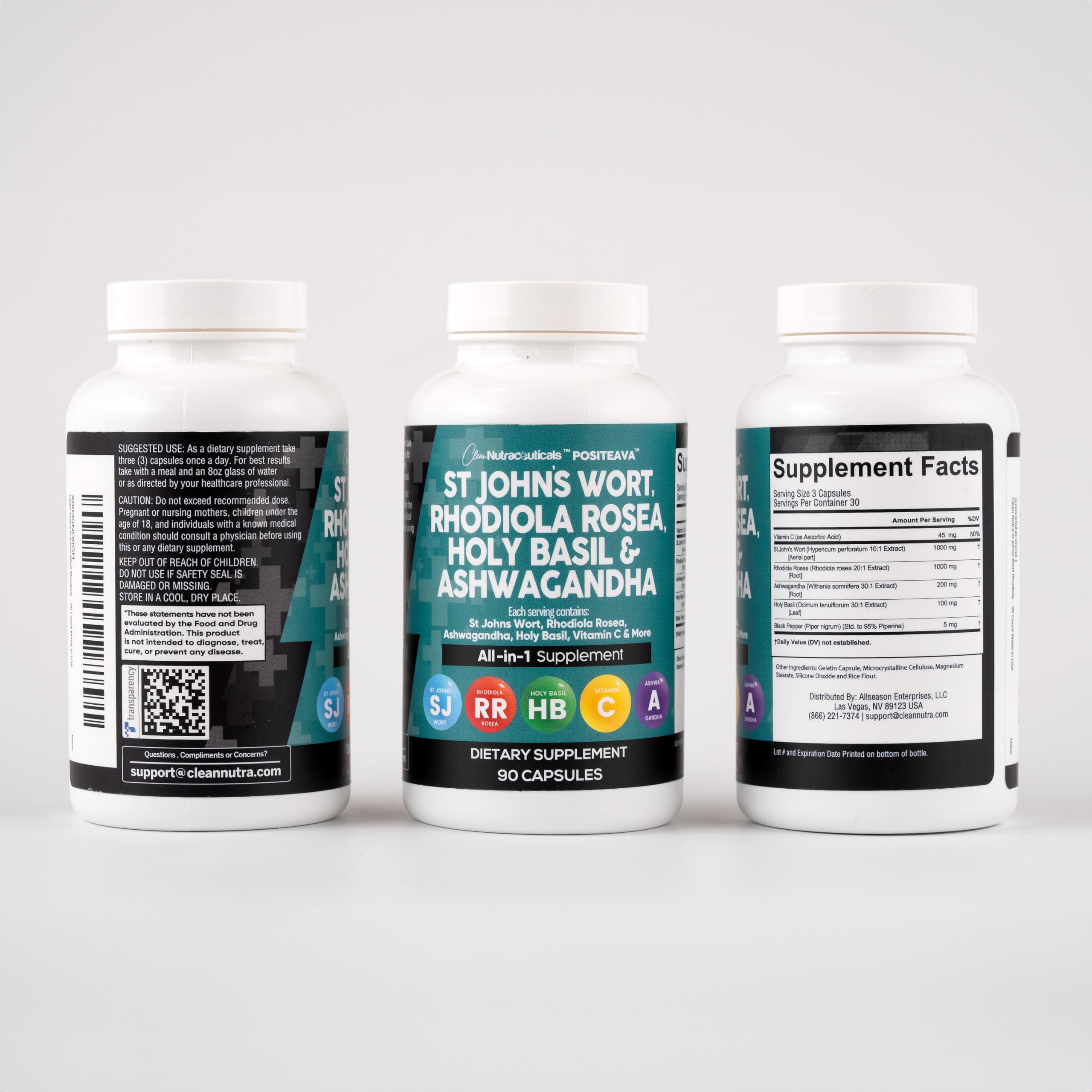 Close-up of front label featuring St Johns Wort