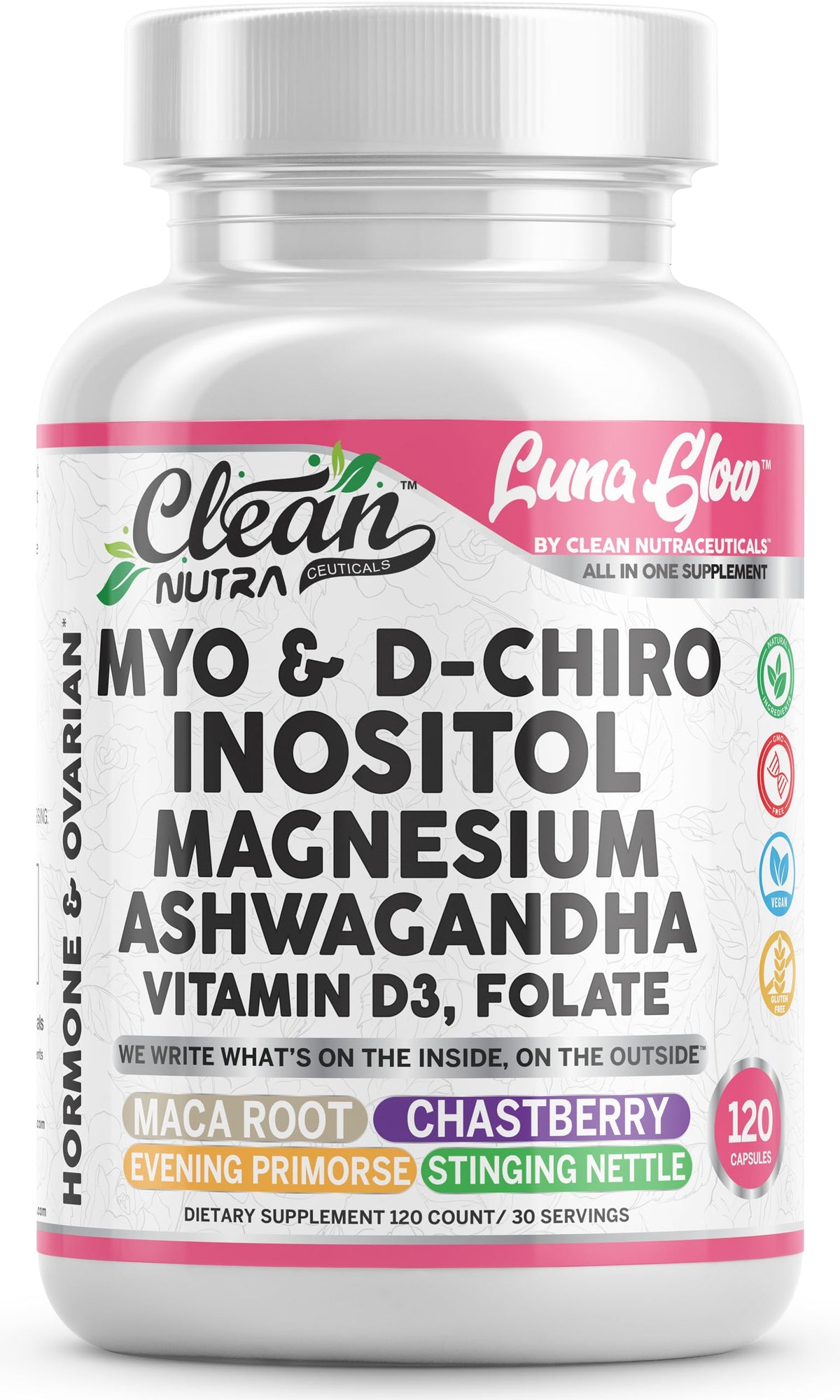 Clean Nutraceuticals bottle front label showing product name and benefits