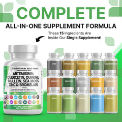 Artemisinin and Quercetin with Bromelain capsules