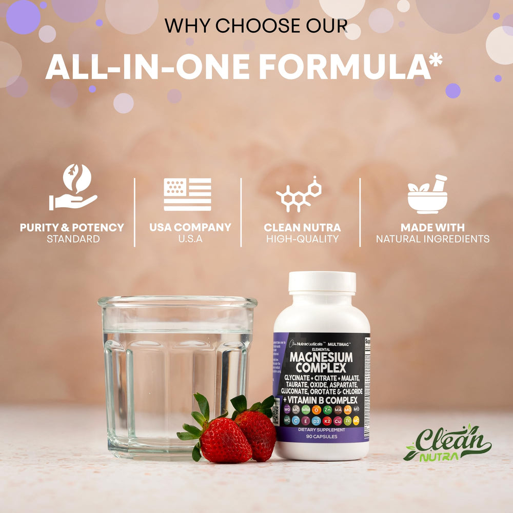 Three-capsule daily serving of MultiMag magnesium complex