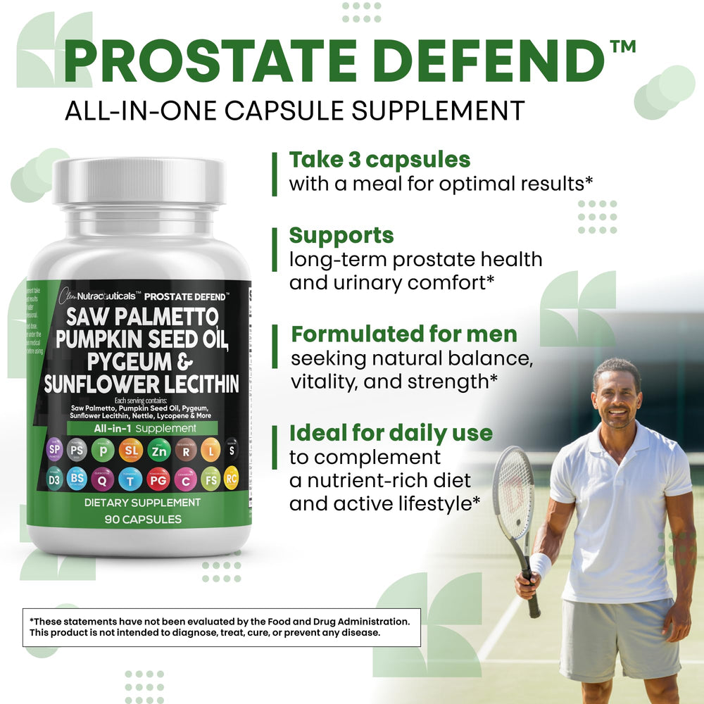 Prostate health supplement ingredients overview infographic