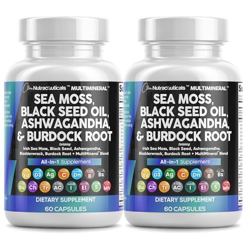 Sea moss and black seed oil with ashwagandha capsules