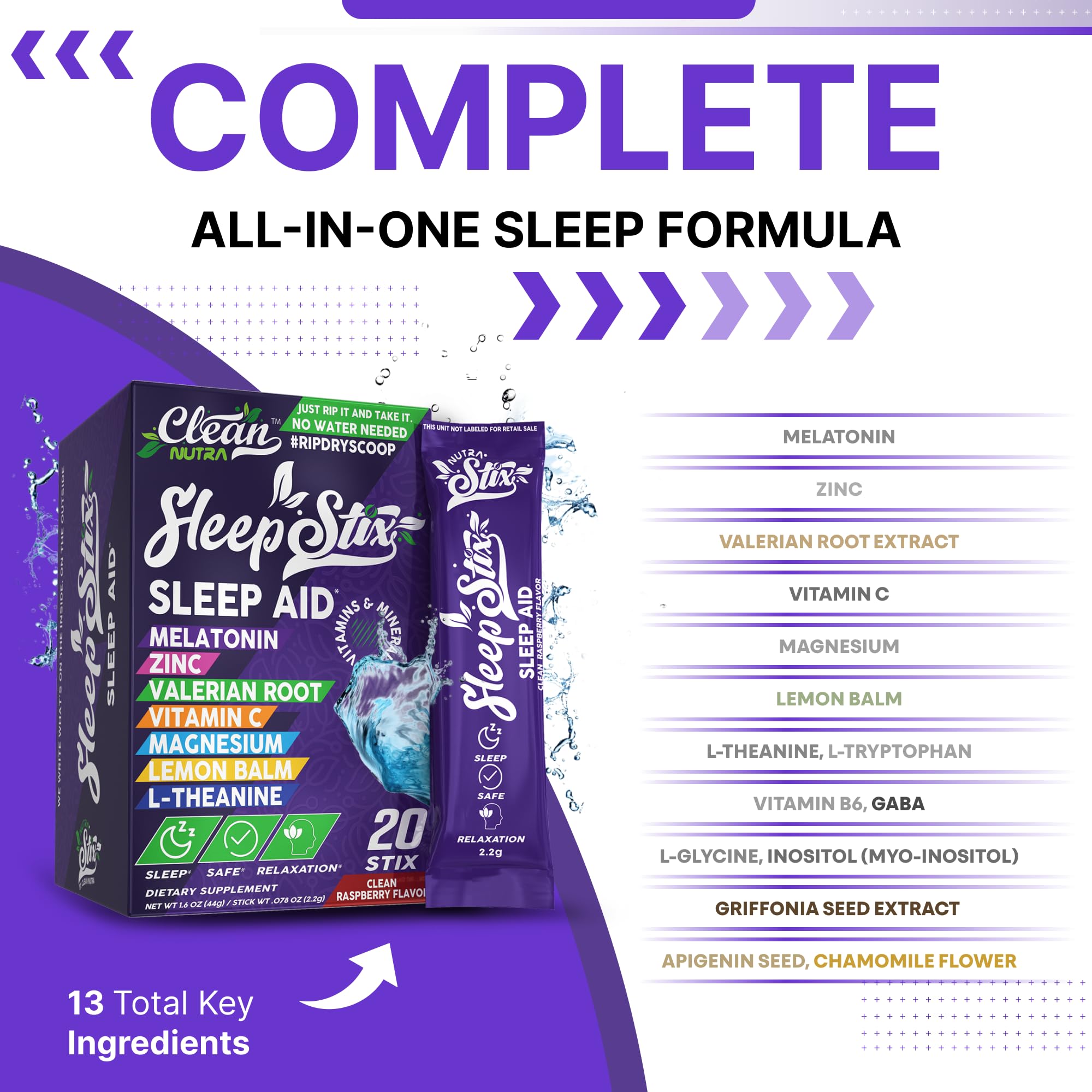 Clean Nutraceuticals sachet opened with powder visible highlighting portability