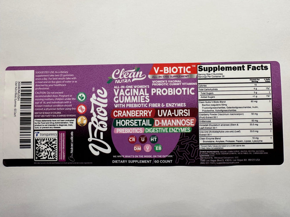 Product packaging emphasizing vaginal health and hormonal balance