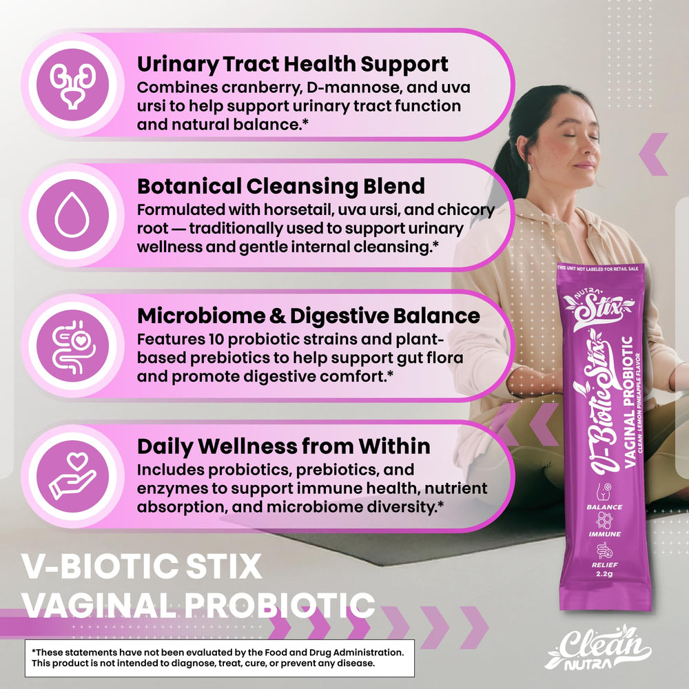 Vaginal flora support and feminine hygiene in STIX