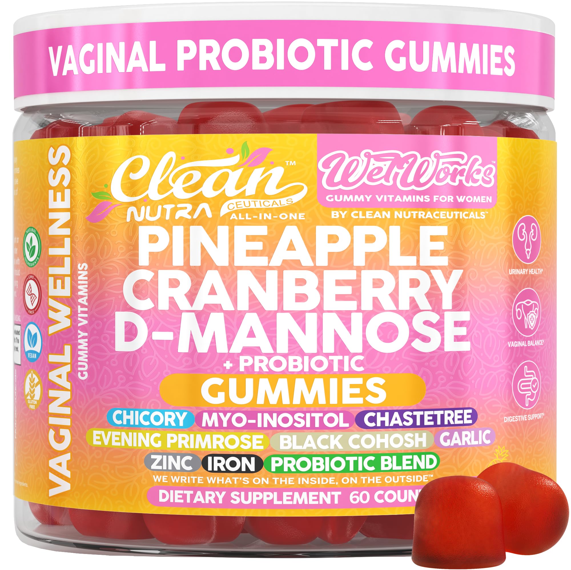 Clean Nutraceuticals front packaging showing Wet Works 60 count — clear product identity and benefits