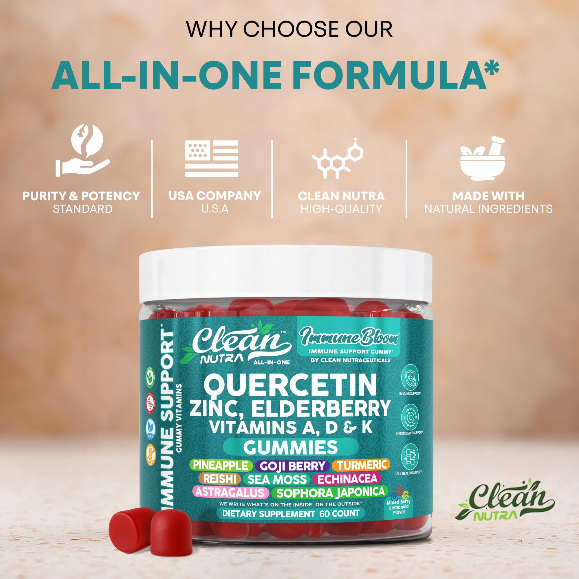 Sea moss imagery emphasizing immunity support