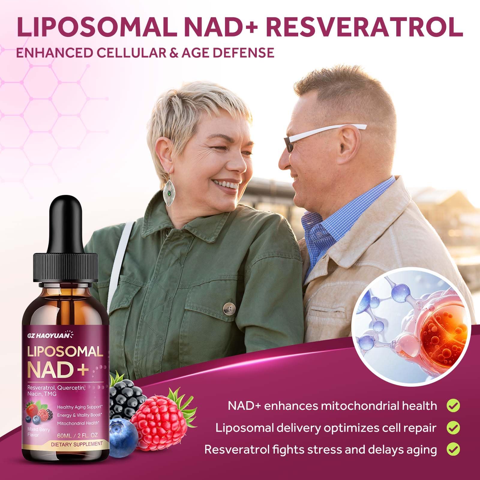 Clean vegan NAD supplement label