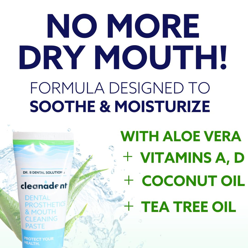 Gum and denture cleaning with Cleanadent toothpaste
