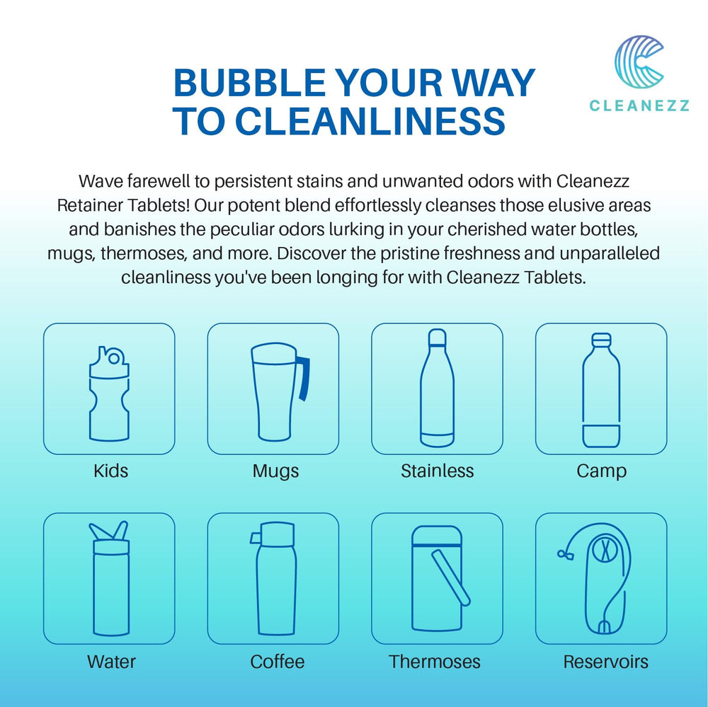 Easy-to-use Cleanezz tablet dissolving in water