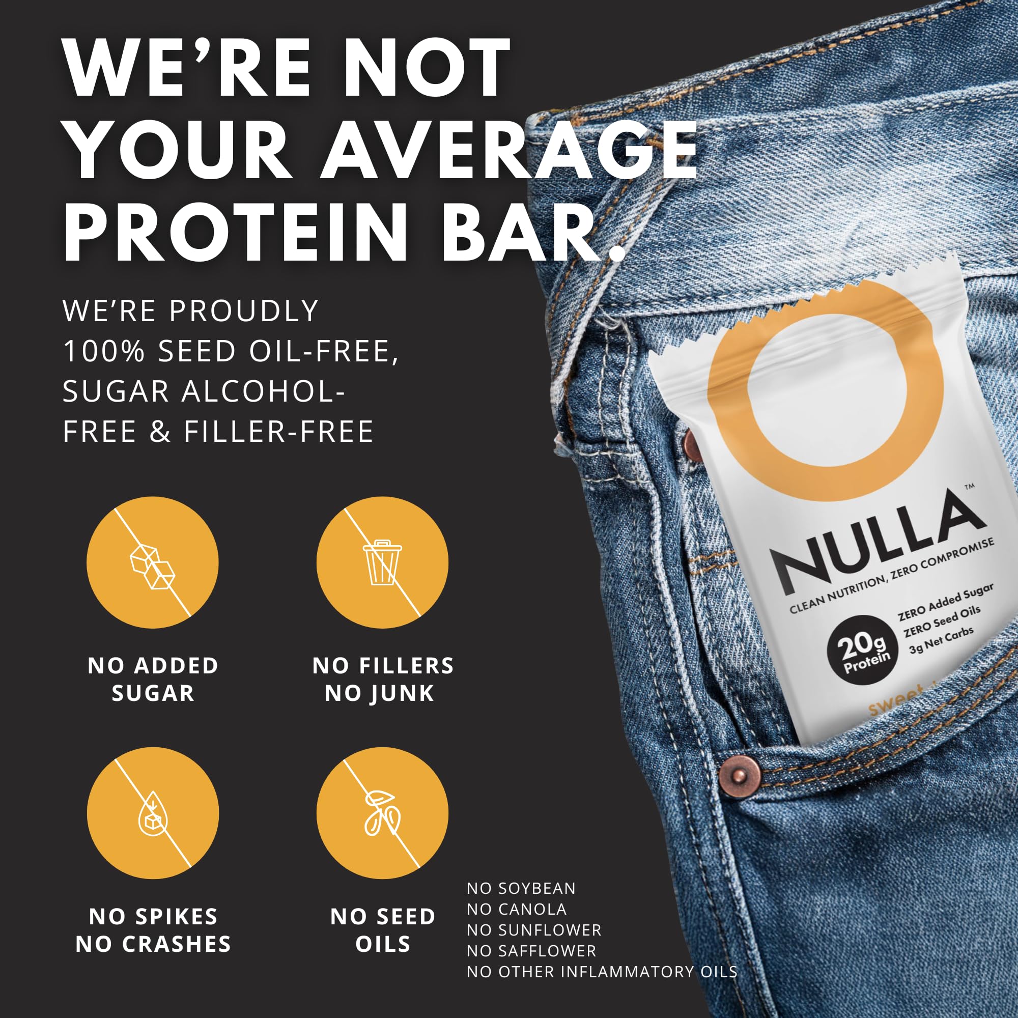 CleanForm Nulla Bar fiber-12g supports fullness and digestion during busy days.