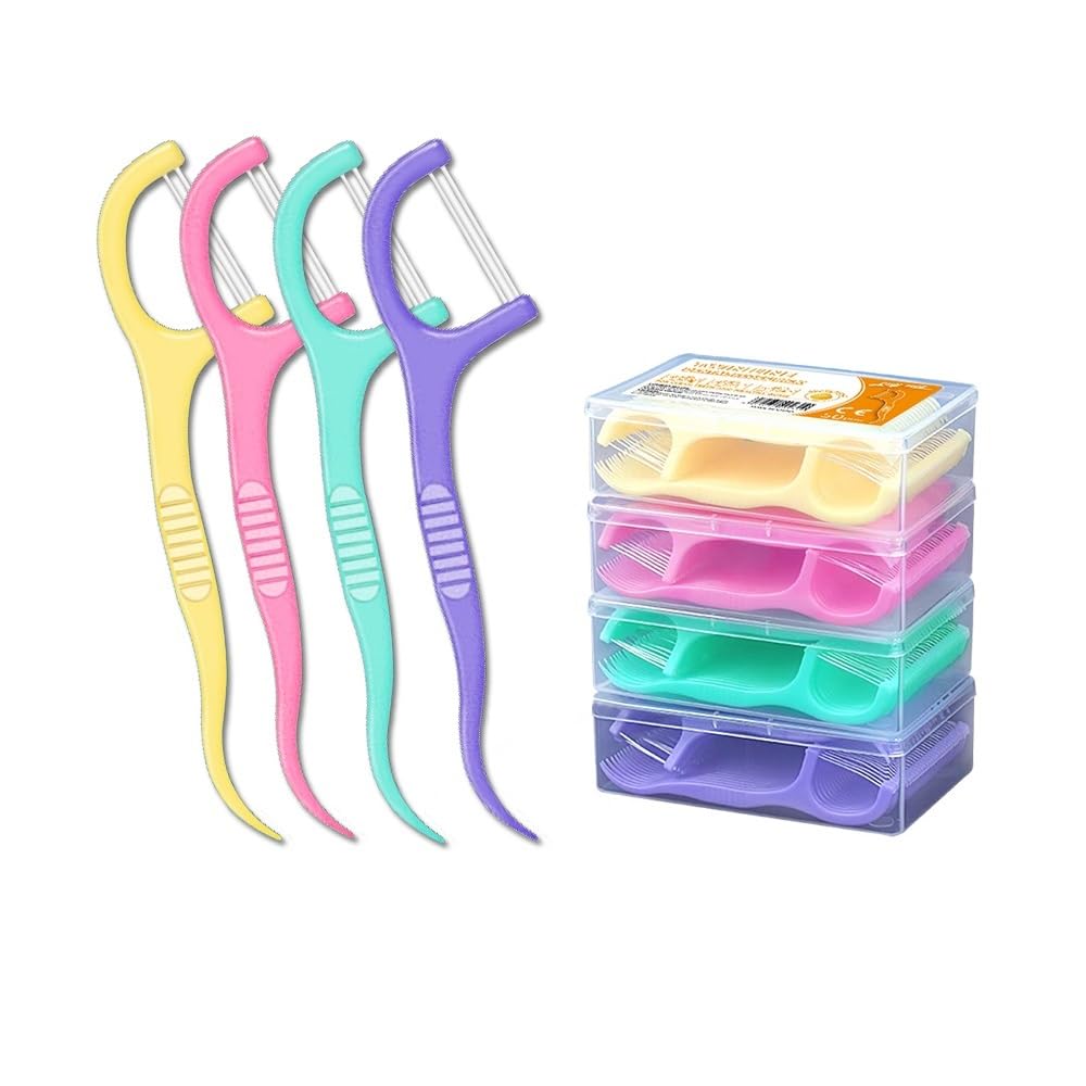 200-count fruit-flavored dental floss sticks packaging