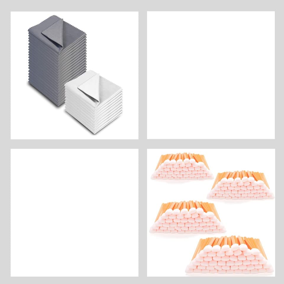 Front view of AAwipes microfiber cloths, 30-pack, grey and white, 6x7 inches