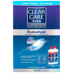 Clear Care Plus Hydraglyde cleaning solution bottle, 16 oz