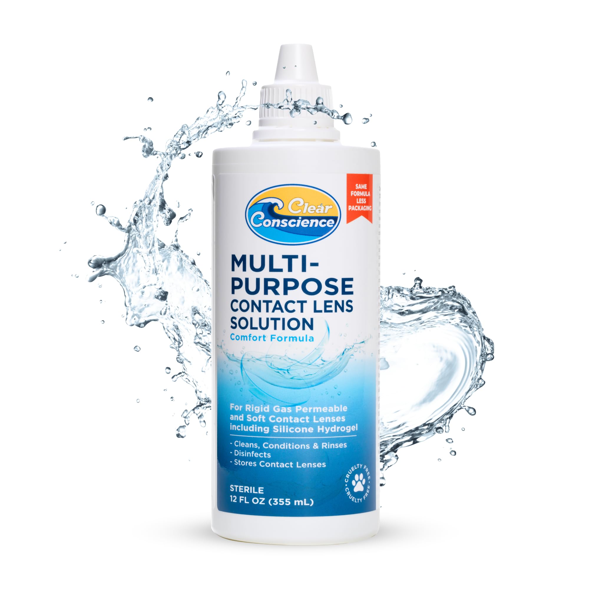 Clear Conscience 12 oz multi-purpose contact lens solution bottle