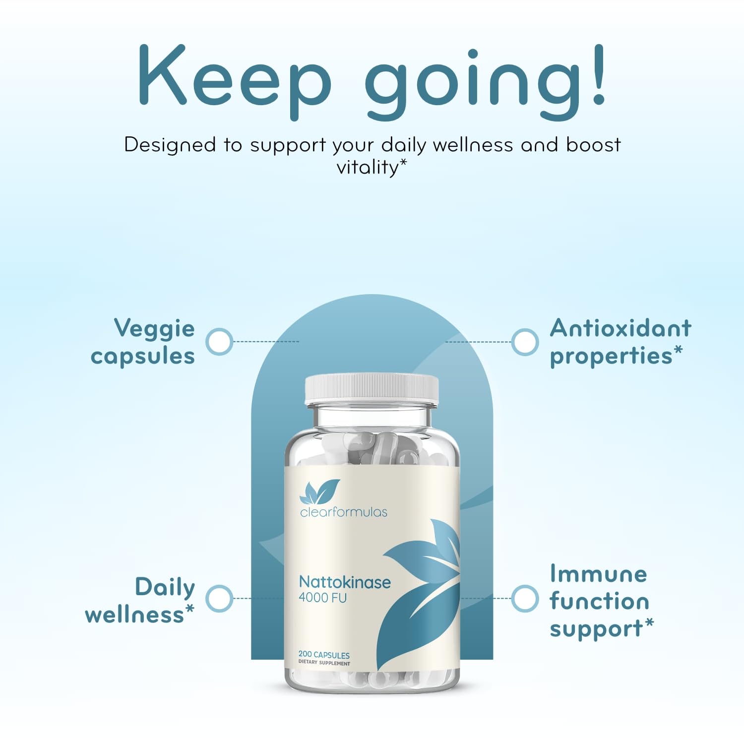 Non-GMO and gluten-free labels on bottle