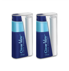 Compact Clear View lens cleaner kit with 1 oz refillable bottle and integrated cloth storage