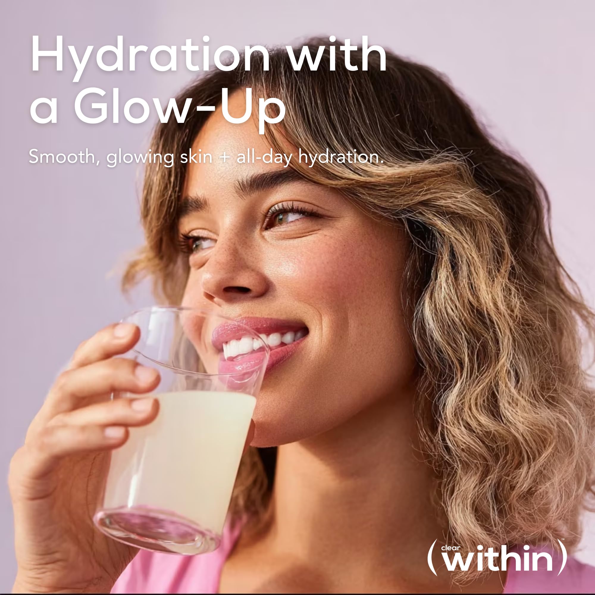 Single serving scoop with powder in glass