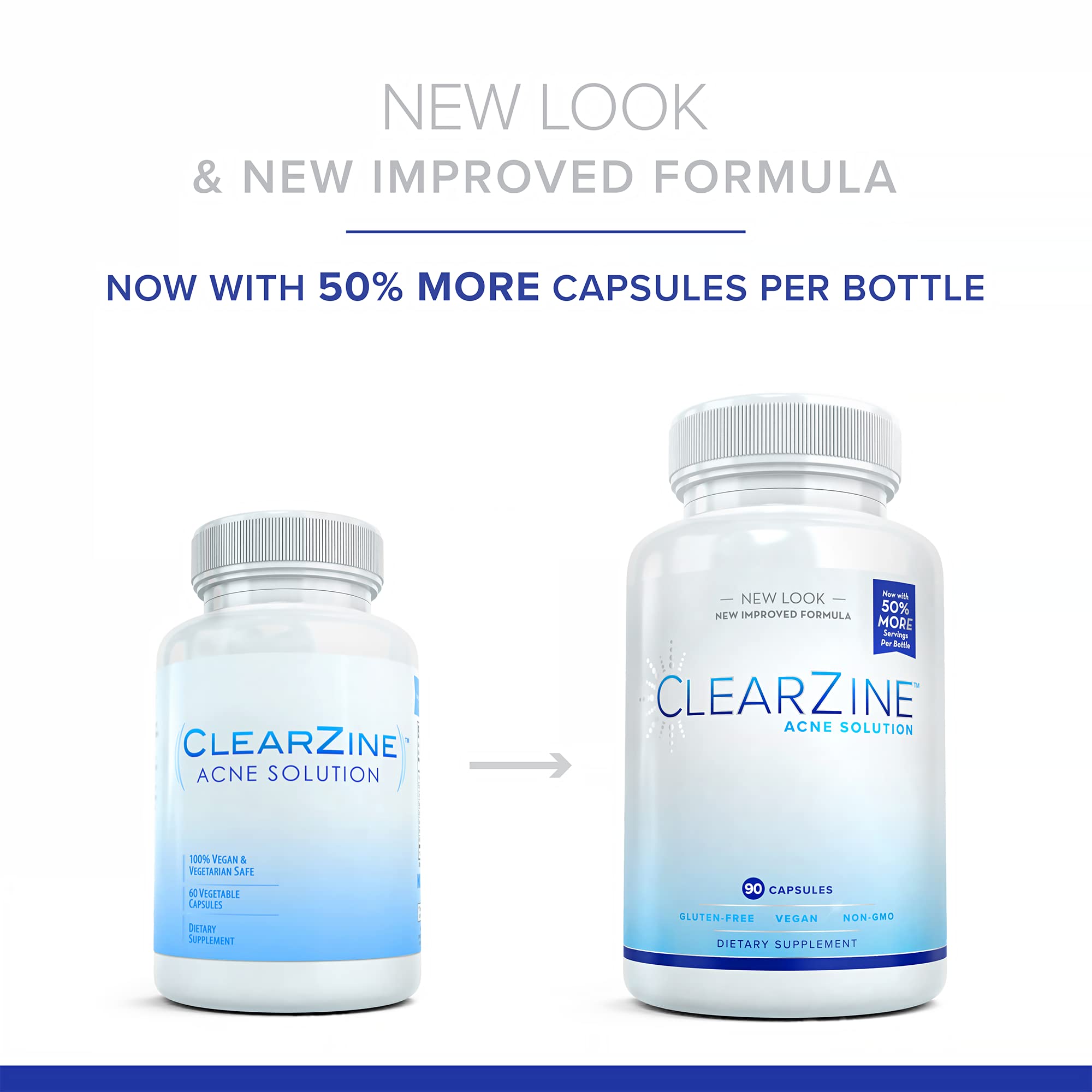 Close-up of ClearZine capsules inside a bottle