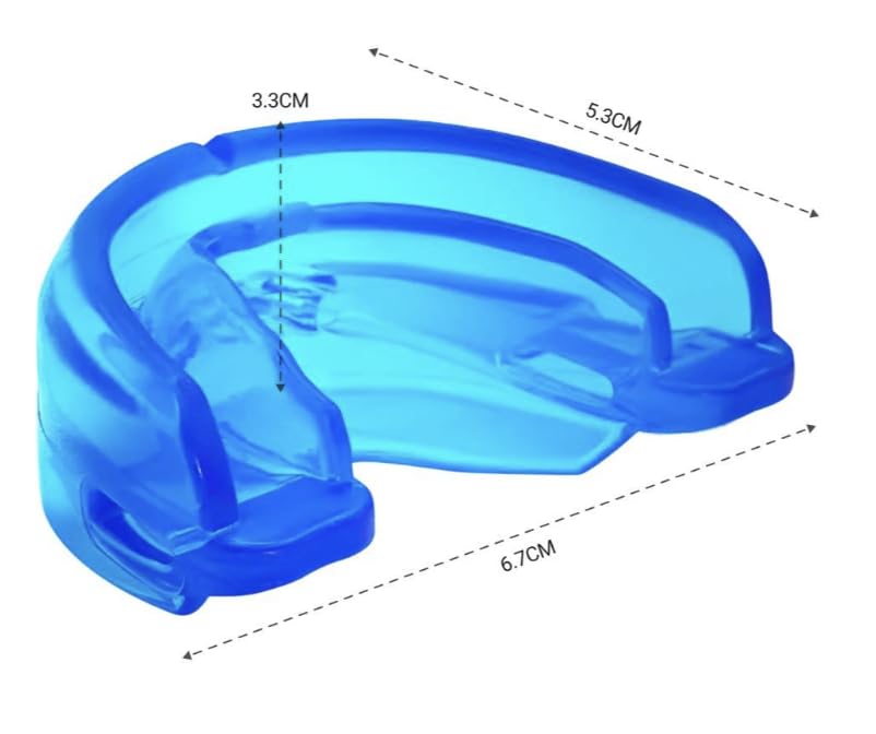 Product packaging and blue travel case for Clevona mouth guard