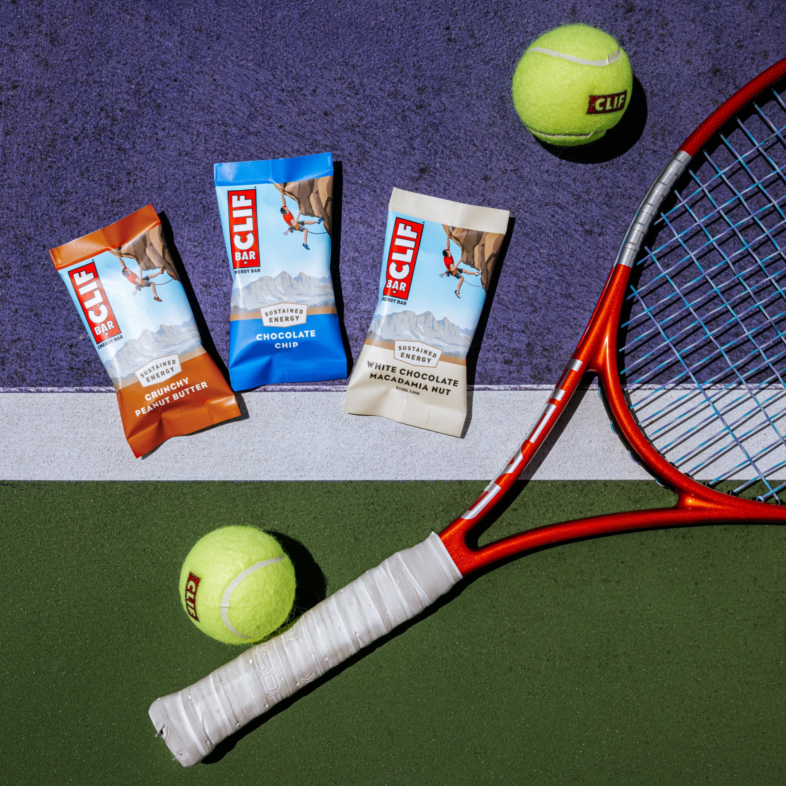 CLIF Bar 12-pack display shows convenient bulk energy for families and teams.