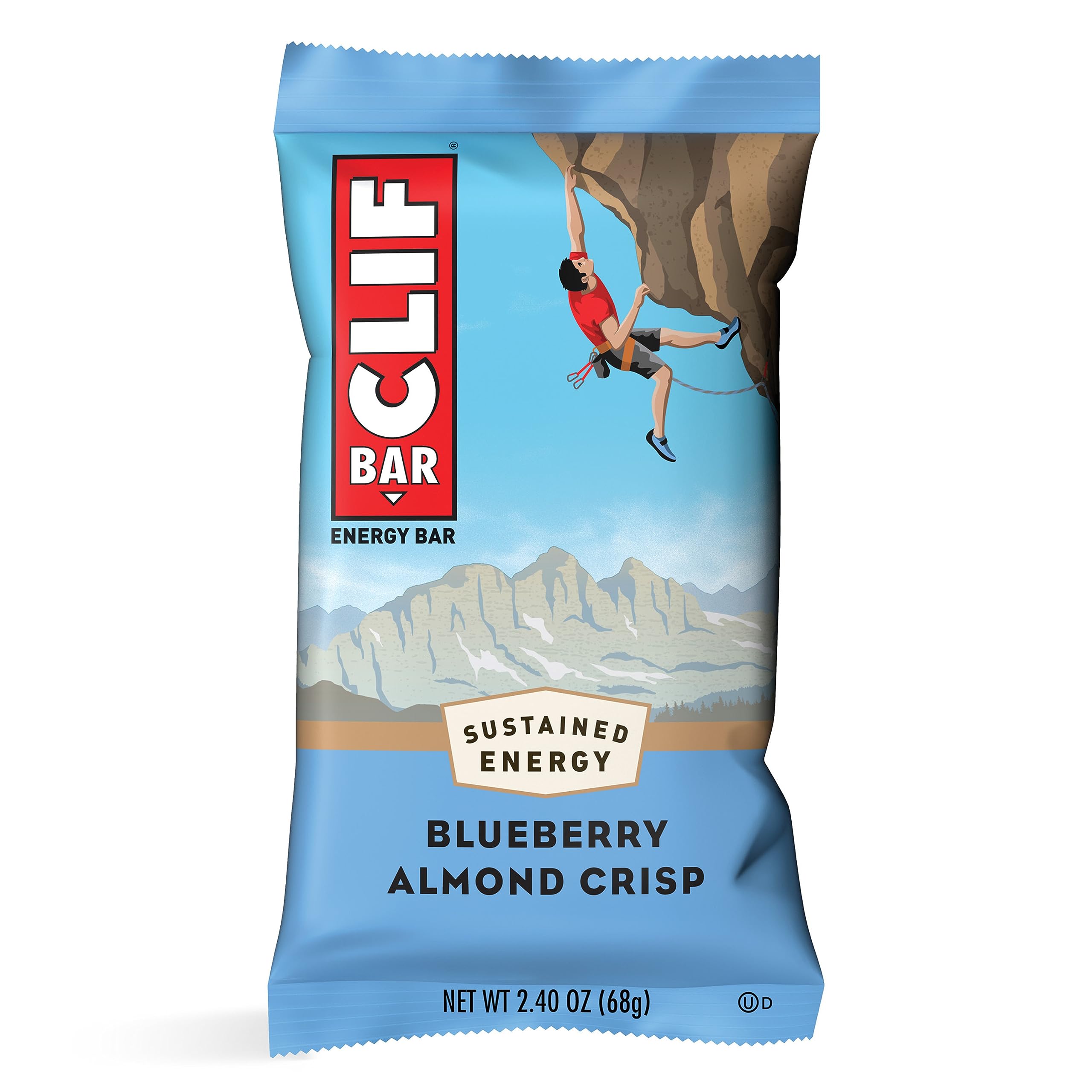 CLIF Bar Blueberry Almond Crisp ingredients show organic oats and plant-based goodness.