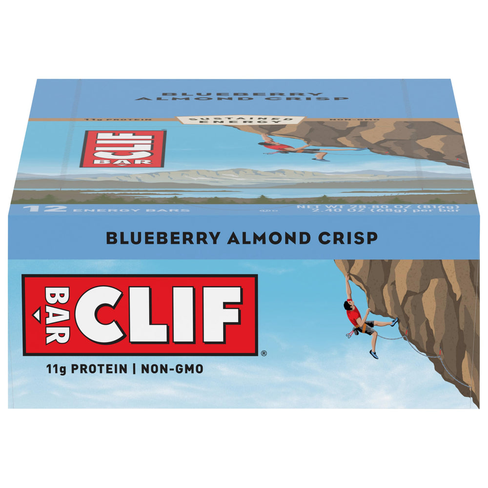 CLIF Bar Blueberry Crisp energy bar for on-the-go sustained energy during workouts.