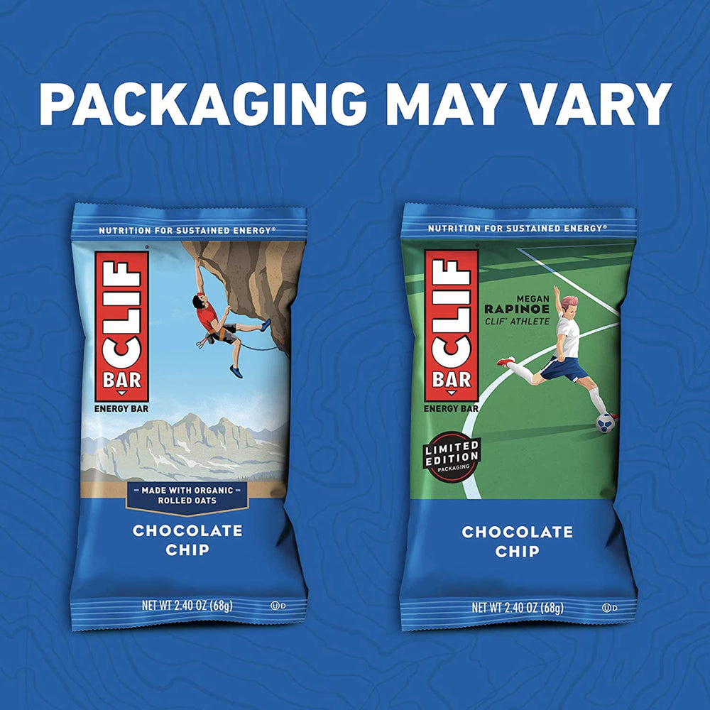 CLIF Bar Chocolate Chip on-the-go snack ready for athletes needing sustained energy.