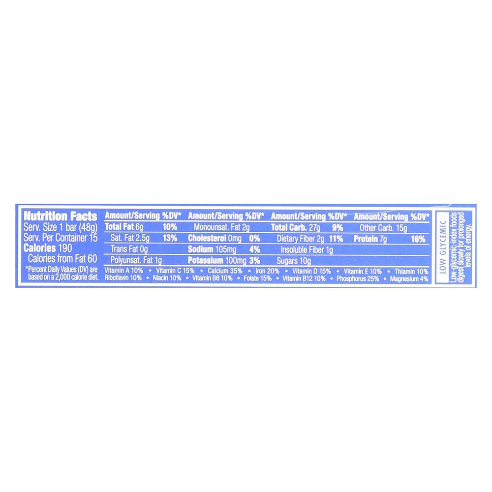 CLIF Bar Luna Bar Blueberry Bliss bar ready-to-eat as a convenient snack for outdoor activities.