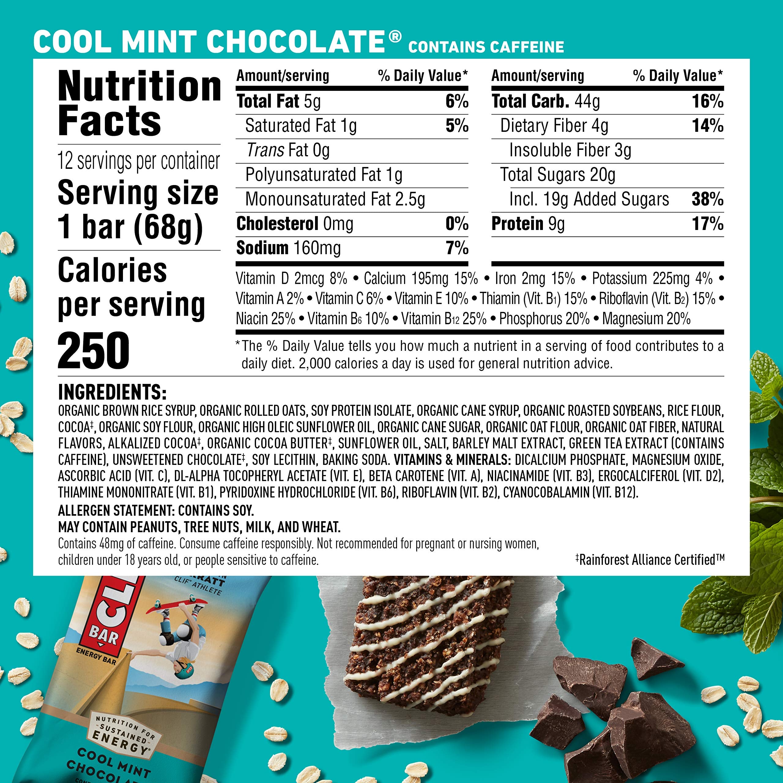 Close-up of CLIF BARS Cool Mint Chocolate bar