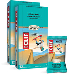Front view of CLIF BARS Cool Mint Chocolate packaging