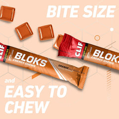 Close-up view of CLIF BLOKS Orange energy chews ingredients