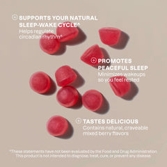 60-day supply gummies scattered to show berry flavor