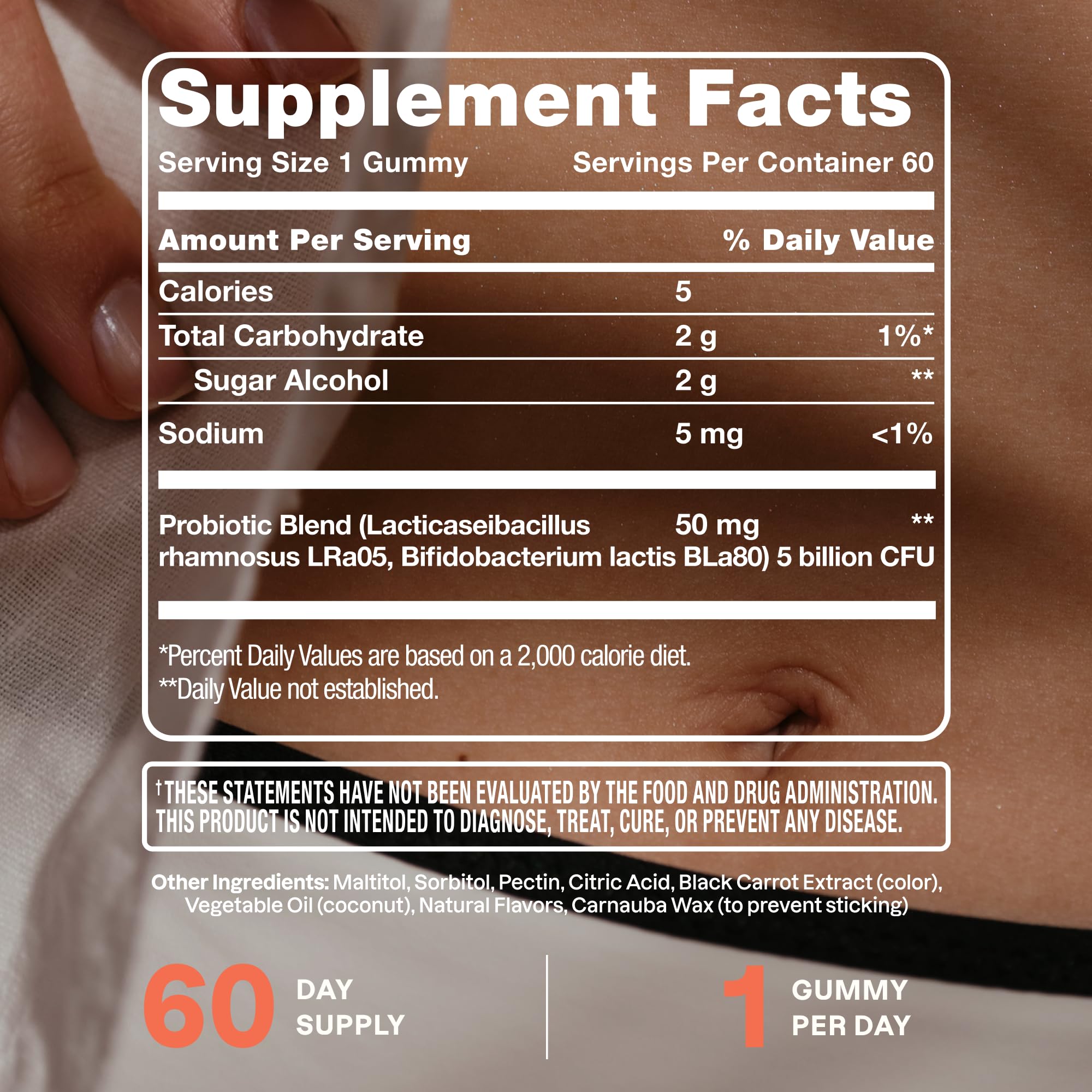 Label indicating vegan, non-GMO, kosher, gluten-free attributes