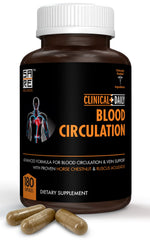 Clinical Daily Blood Circulation Supplement bottle with label on white background