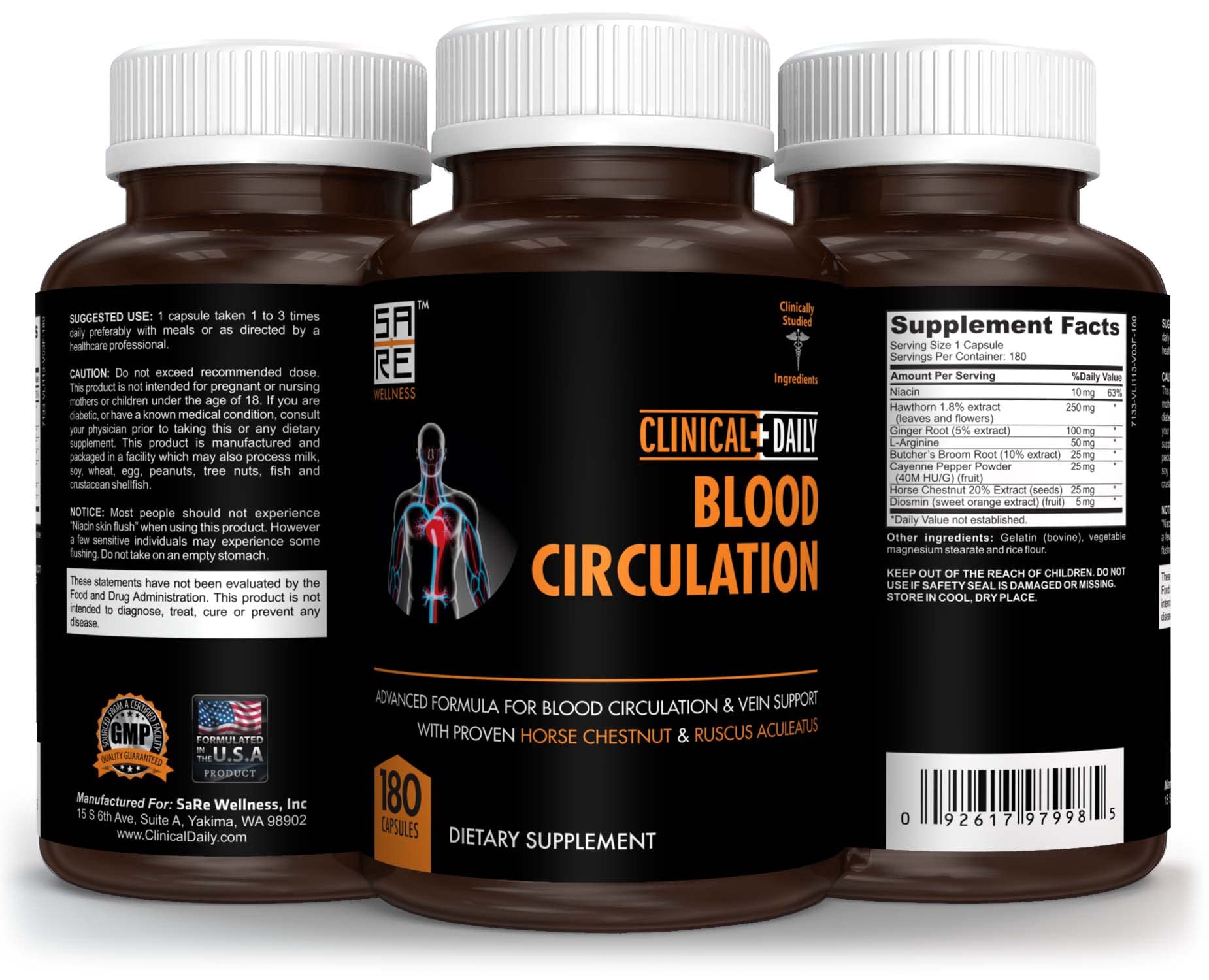 Cayenne pepper and Niacin (Vitamin B3) capsules close-up