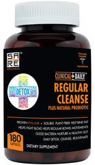 Bottle of Clinical Daily Regular Cleanse Probiotic dietary supplement