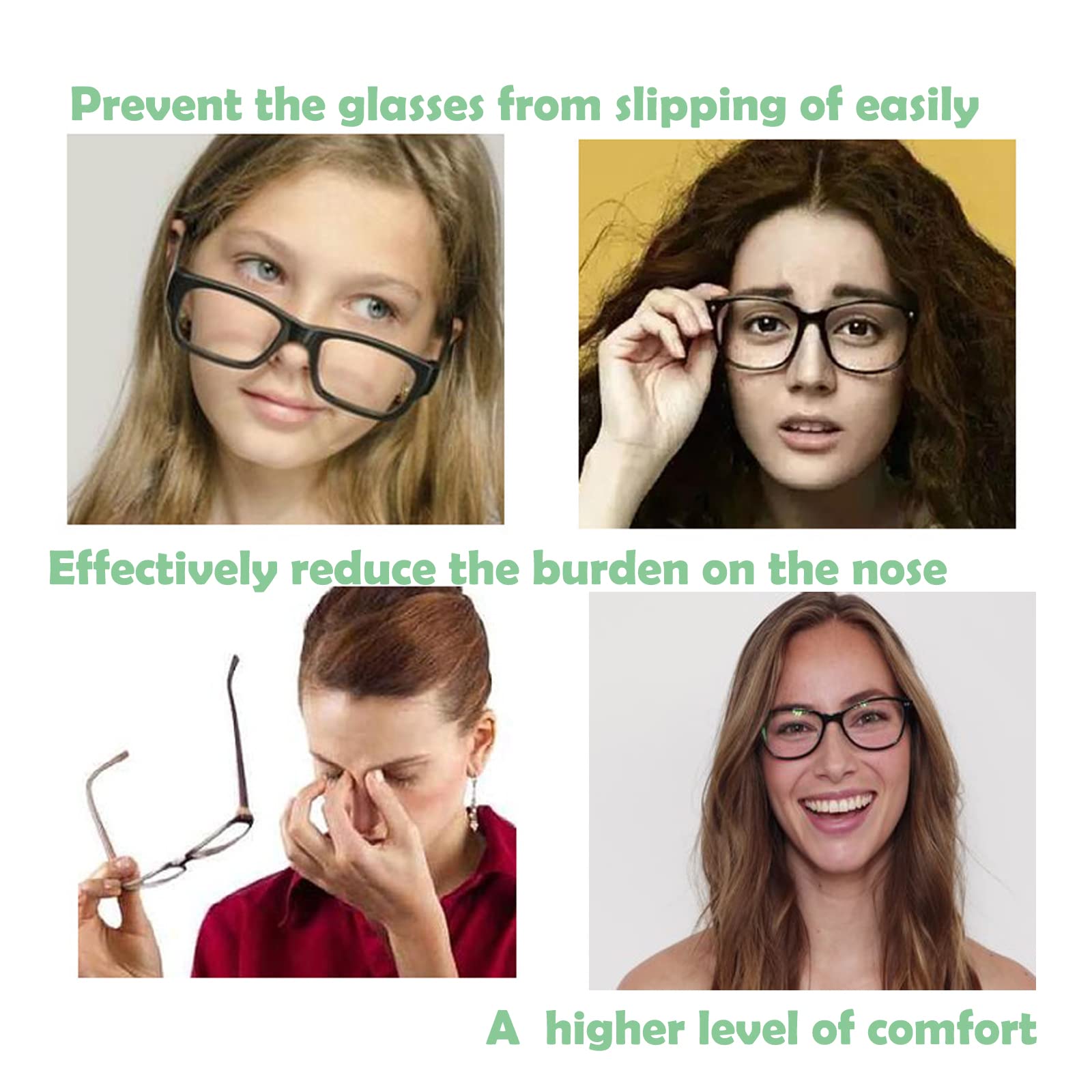 Ergonomic D-shaped silicone nose pads for comfort