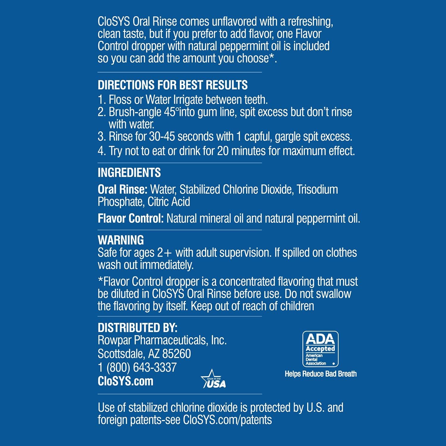 Front packaging for CloSYS Ultra Sensitive Mouthwash 48-pack
