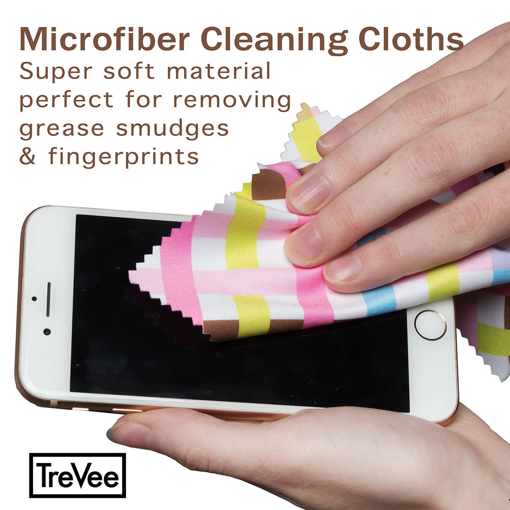 Pastel white geo-design microfiber cleaning cloth