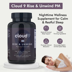 Chamomile and valerian root ingredients used in Cloud9 Rise & Unwind PM