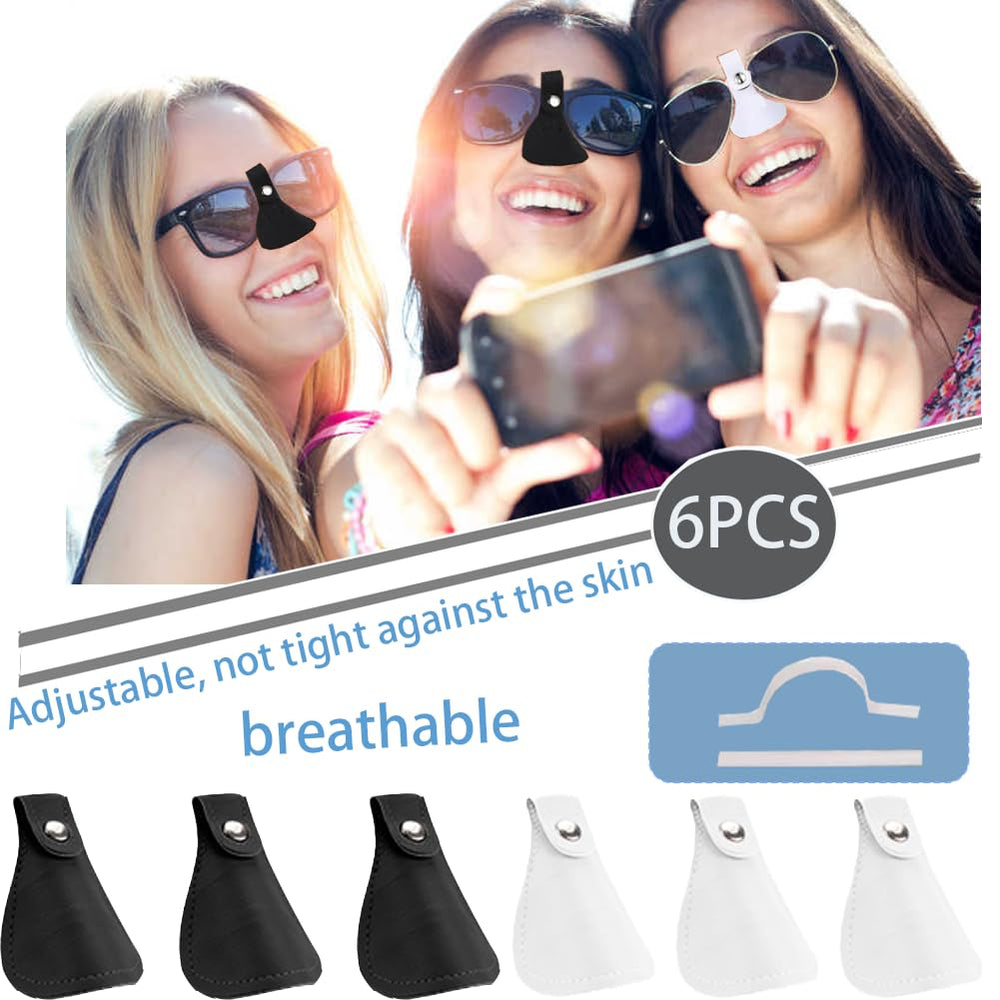 Nose guard worn on glasses for UV eye protection