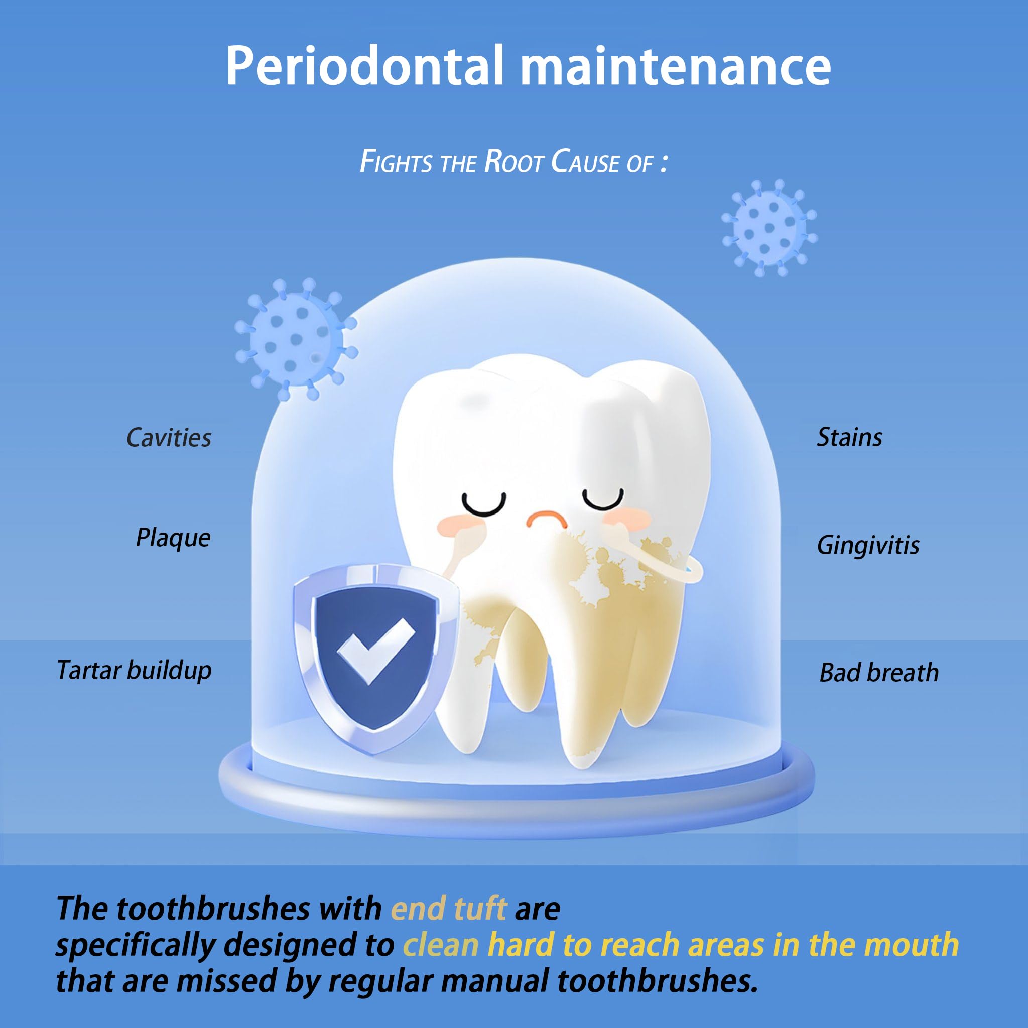 Soft bristles for sensitive teeth and gums
