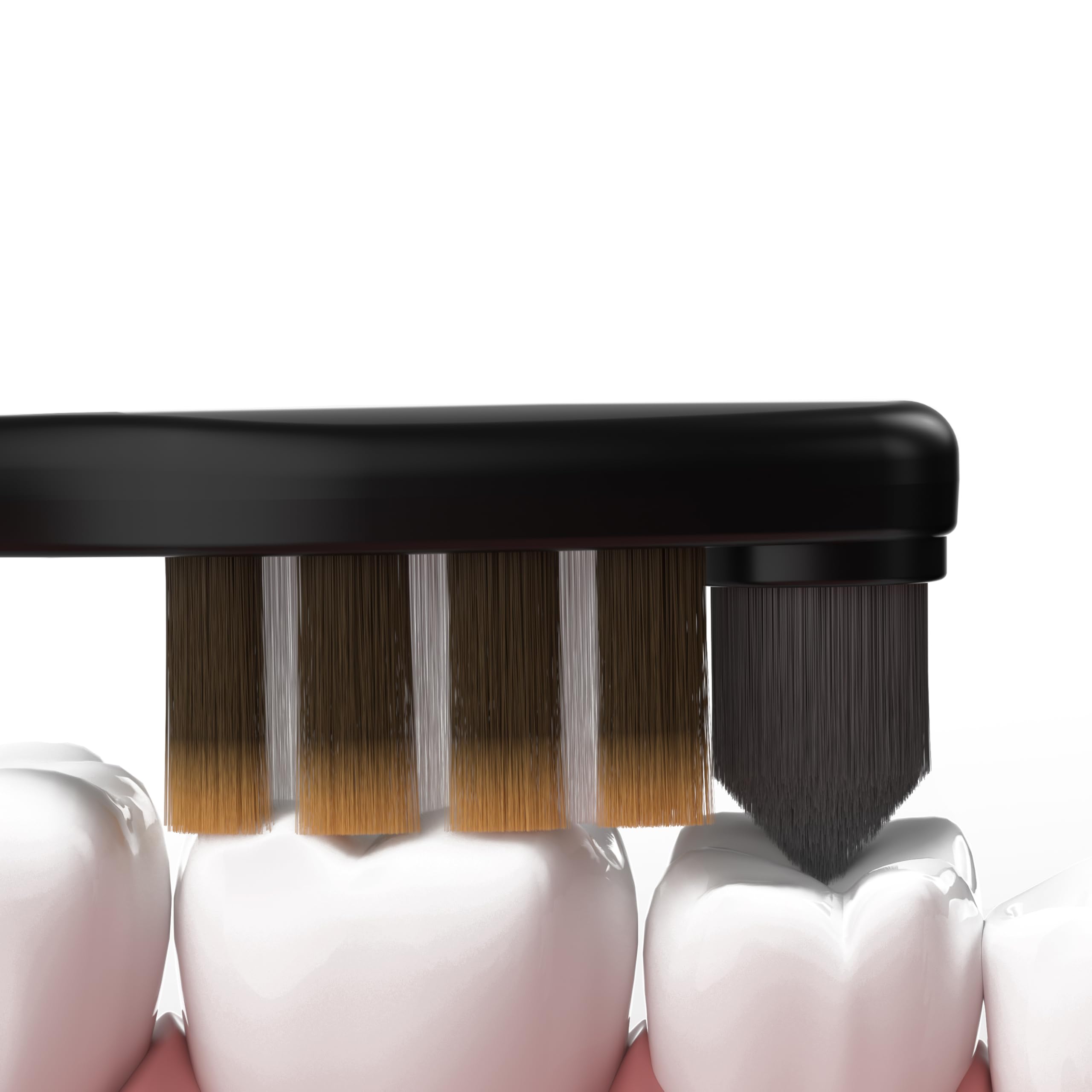 Close-up of end tuft bristles for implants and wisdom teeth
